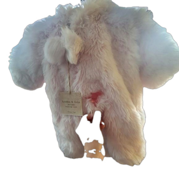 NWT London & Cole Pom-Pom Luxe Pink Faux Fur Bunting Suit Sack Size 0-6 Months - Picture 7 of 16